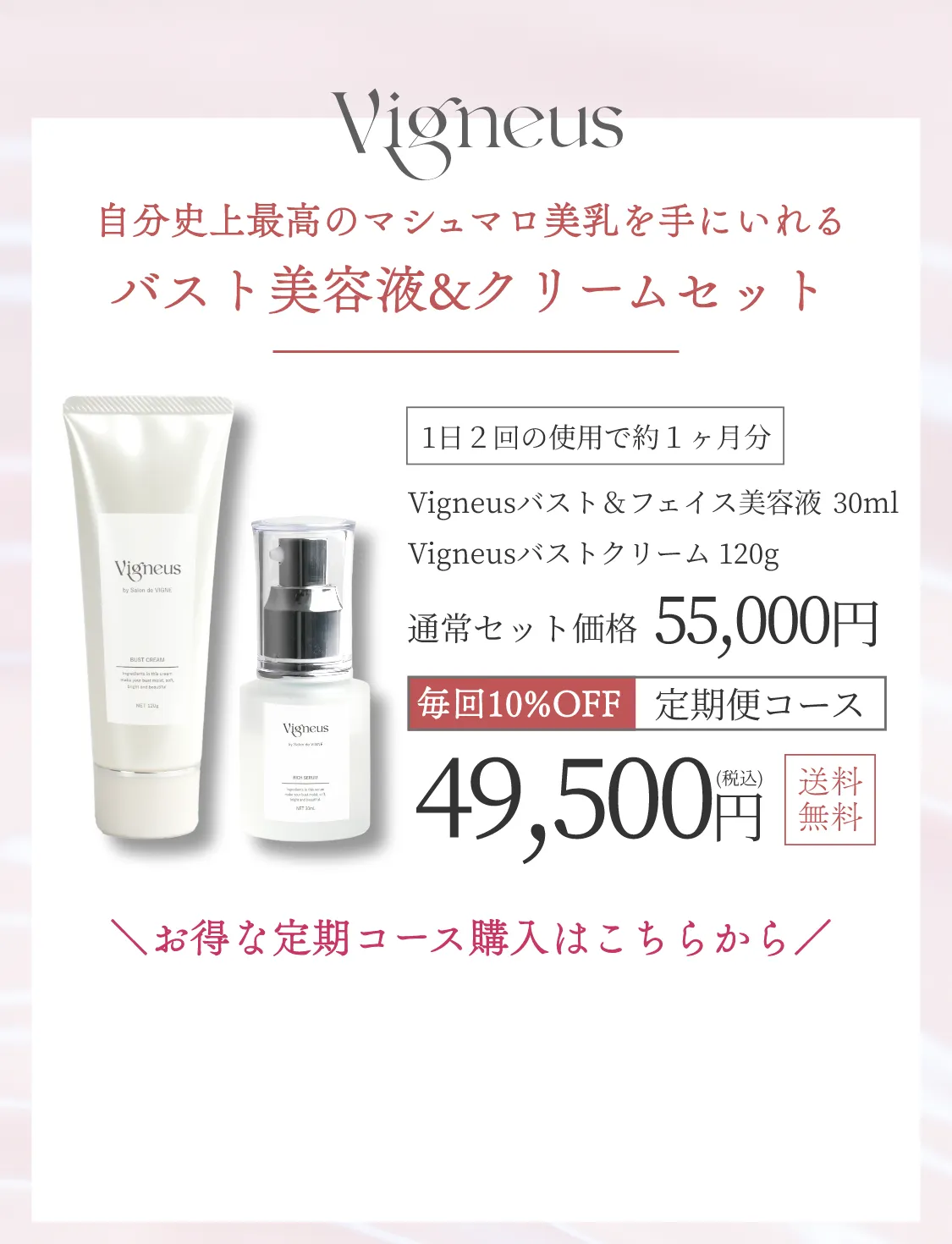 バスト美容液＆クリームセットVigneus